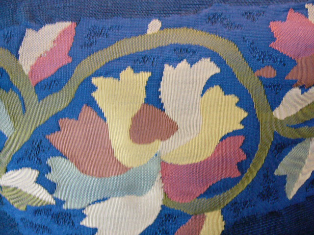 画像: 青い紬のひとえ名古屋帯