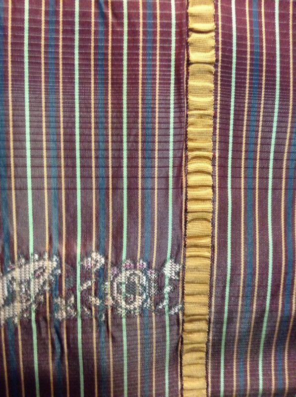 画像: 茶系ストライプ  織りの名古屋帯