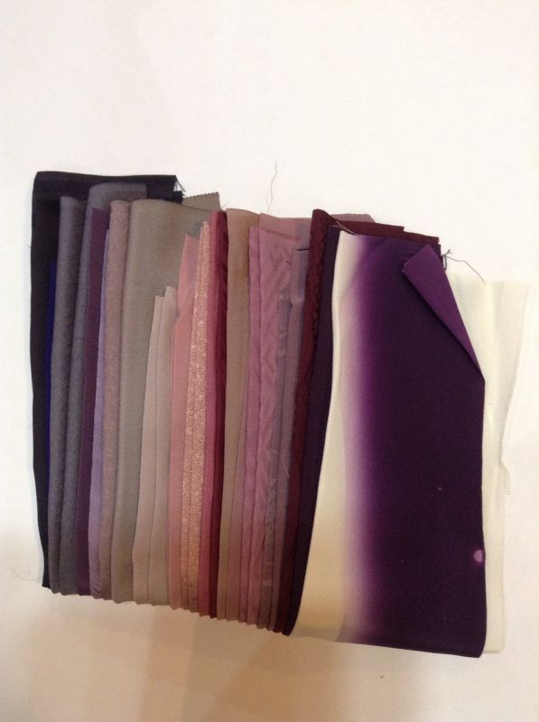 画像: 古布はぎれ袋  グラデーション紫