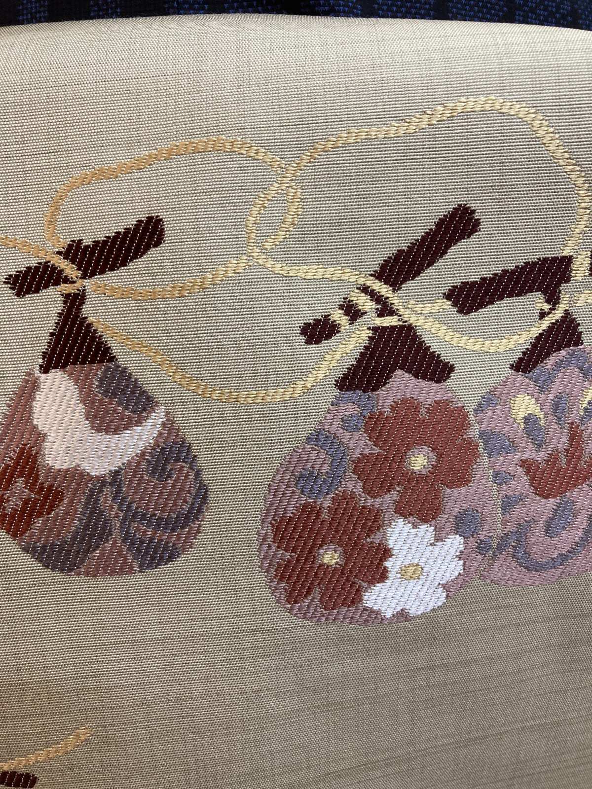 画像: ベージュ地紬の名古屋帯