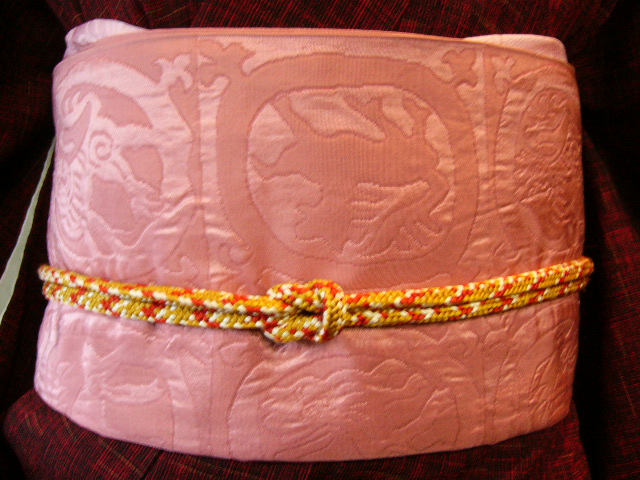 画像: スモークピンクのしゃれ袋帯